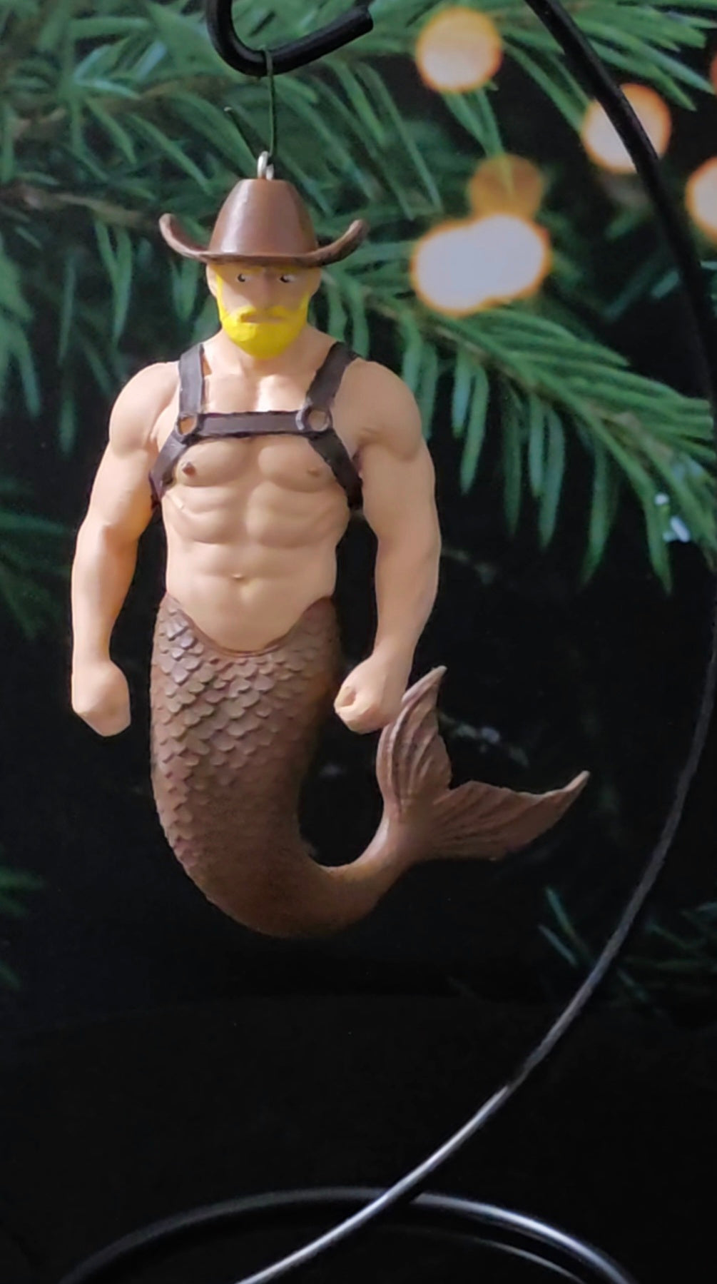 Painted Cowboy Merman Ornament