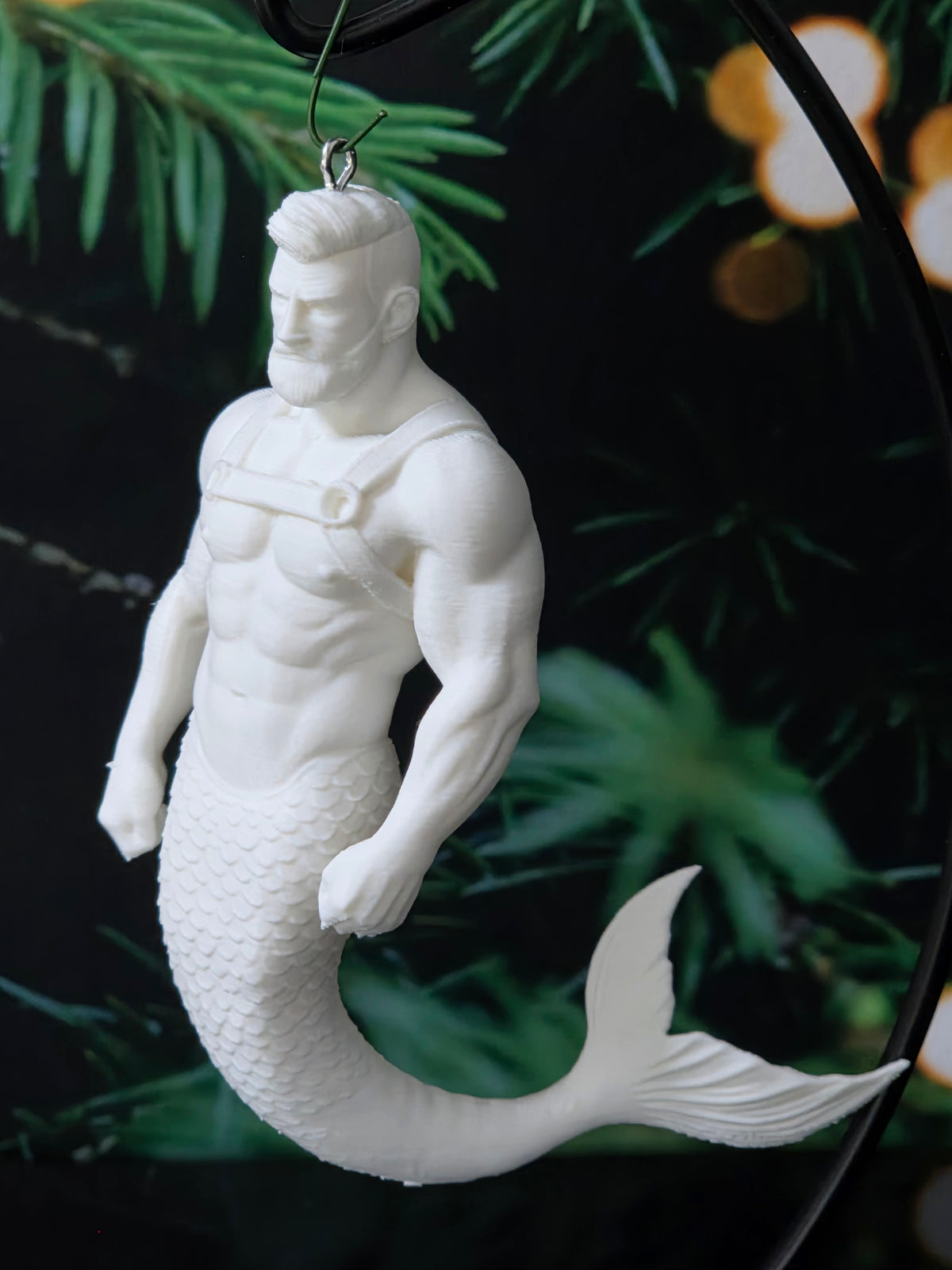 Harnessed Male Merman Ornament